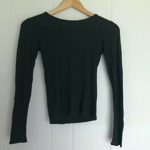 Aeropostale Forest Green Ribbed T-Shirt